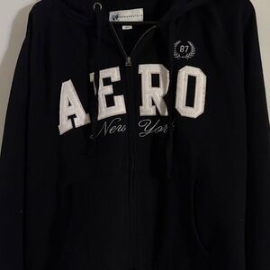 Aeropostale Black Zip-Up Hoodie